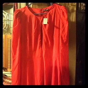 Red silky Express dress size 16